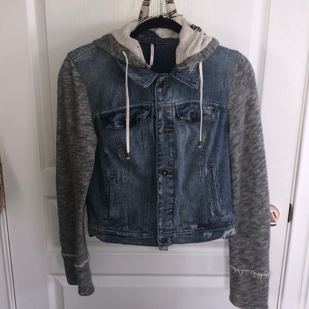 Free People Denim Sweater Jacket size Medium